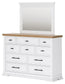 Ashbryn King Panel Storage Bed with Mirrored Dresser and Nightstand