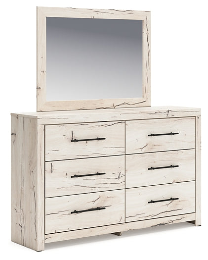 Lawroy King Panel Headboard with Mirrored Dresser