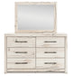 Lawroy Twin Panel Headboard with Mirrored Dresser, Chest and Nightstand