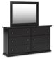 Maribel Twin Panel Bed with Mirrored Dresser, Chest and Nightstand