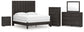 Fraluna King Panel Bed with Mirrored Dresser, Chest and Nightstand