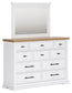 Ashbryn King Panel Storage Bed with Mirrored Dresser