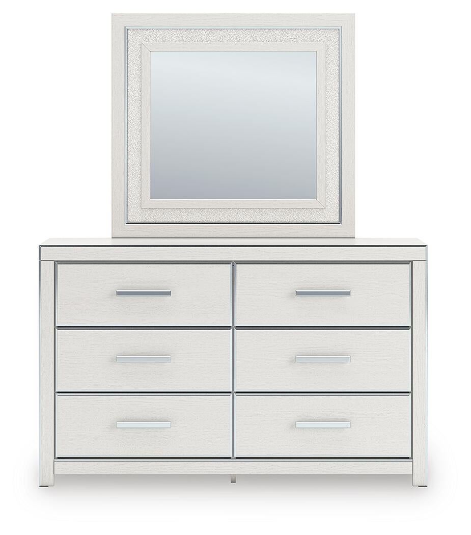 Zuraleus King Upholstered Panel Bed, Dresser and Mirror