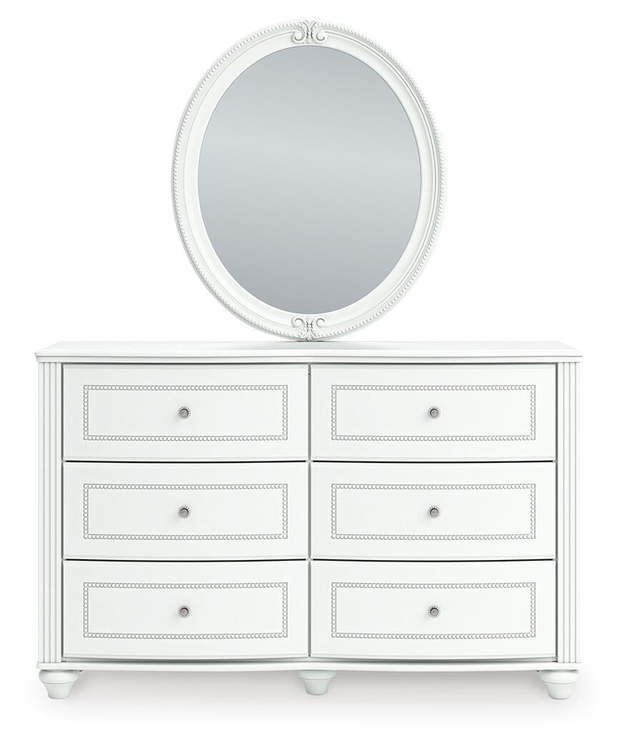 Kozlani Full Upholstered Panel Storage Bed, Dresser, Mirror and Nightstand
