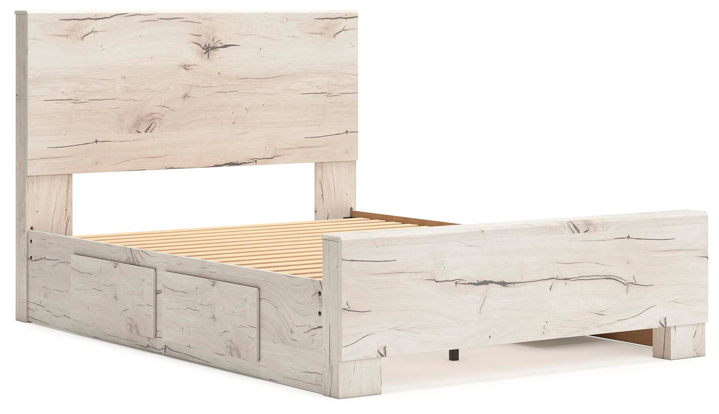 Lawroy Queen Panel Bed with Storage, Dresser, Mirror and Nightstand
